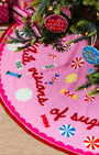 Sugarplums Embroidered Christmas Tree Skirt