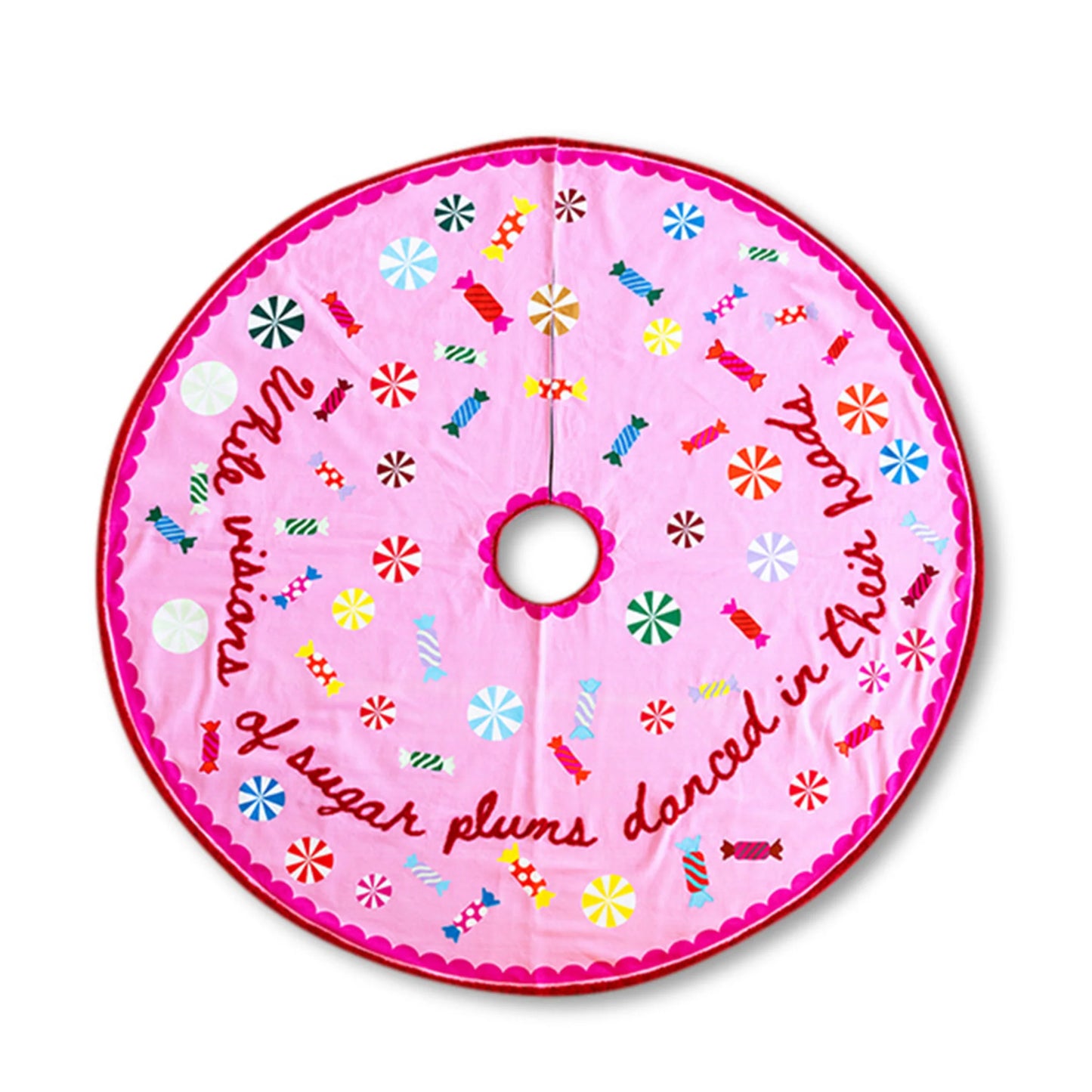 Sugarplums Embroidered Christmas Tree Skirt