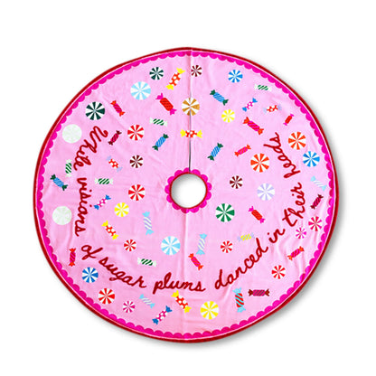 Sugarplums Embroidered Christmas Tree Skirt