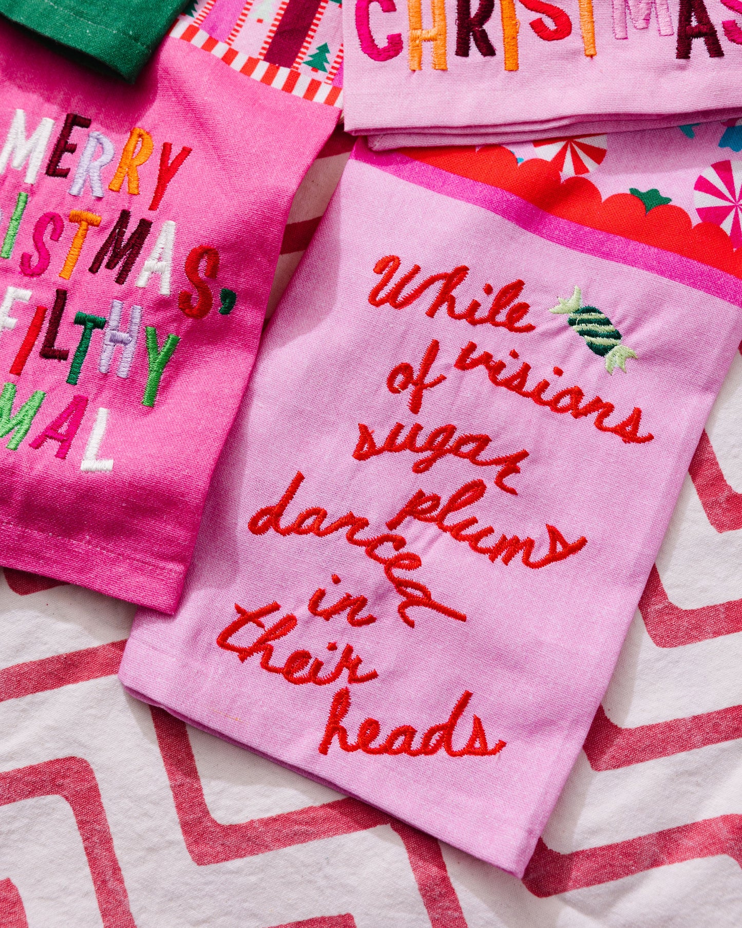 Sugarplums Dish Towel