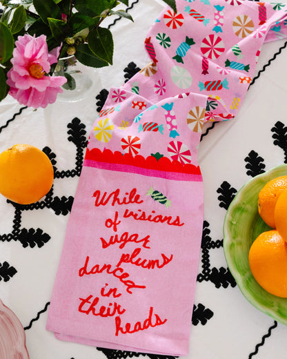 Sugarplums Dish Towel