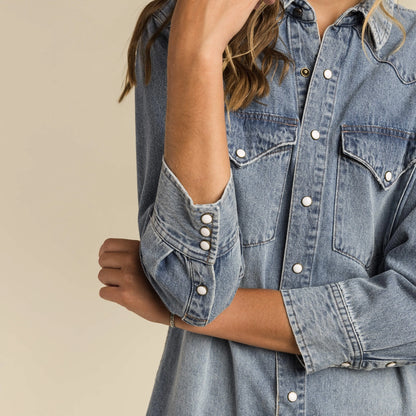Annie Pearl Snap Shirtdress