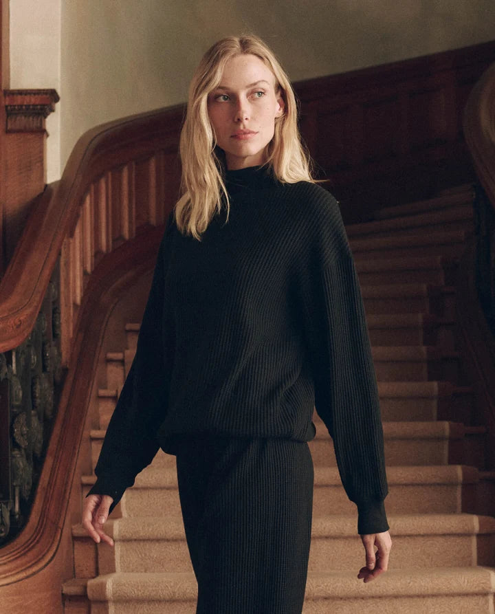 The Waffle Mock Neck Sweatshirt.