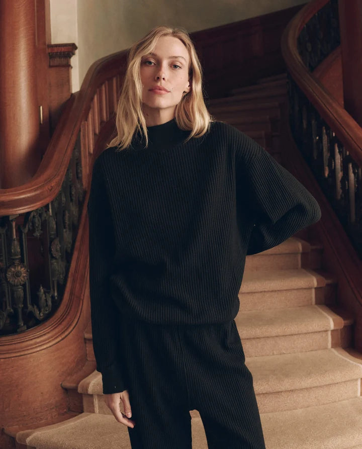 The Waffle Mock Neck Sweatshirt.