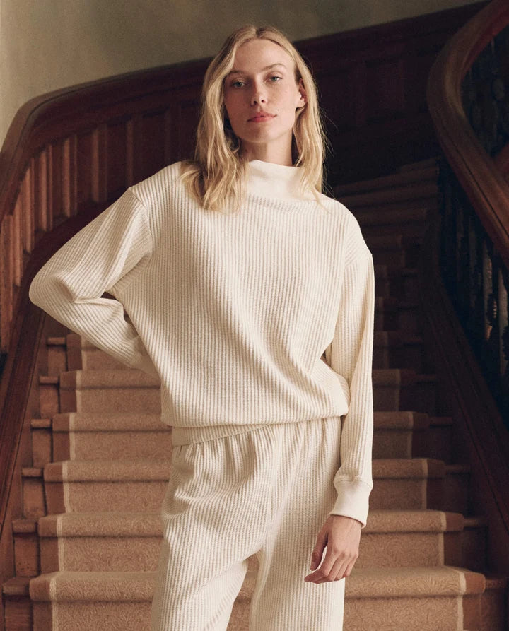 The Waffle Mock Neck Sweatshirt.