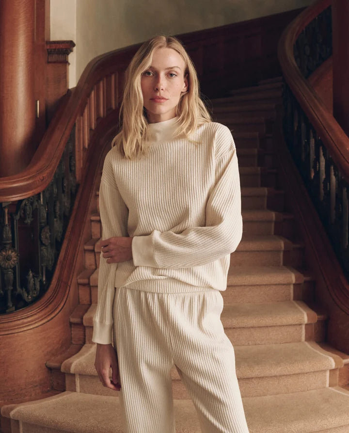 The Waffle Mock Neck Sweatshirt.