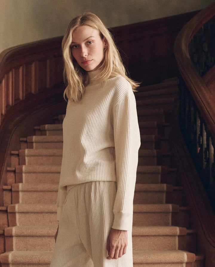 The Waffle Mock Neck Sweatshirt.