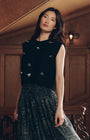 The Embellished Sweater Vest. In Black