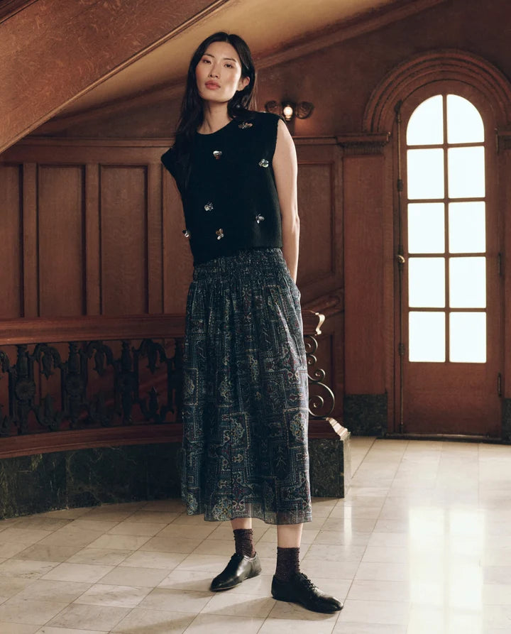 The Embellished Sweater Vest. In Black