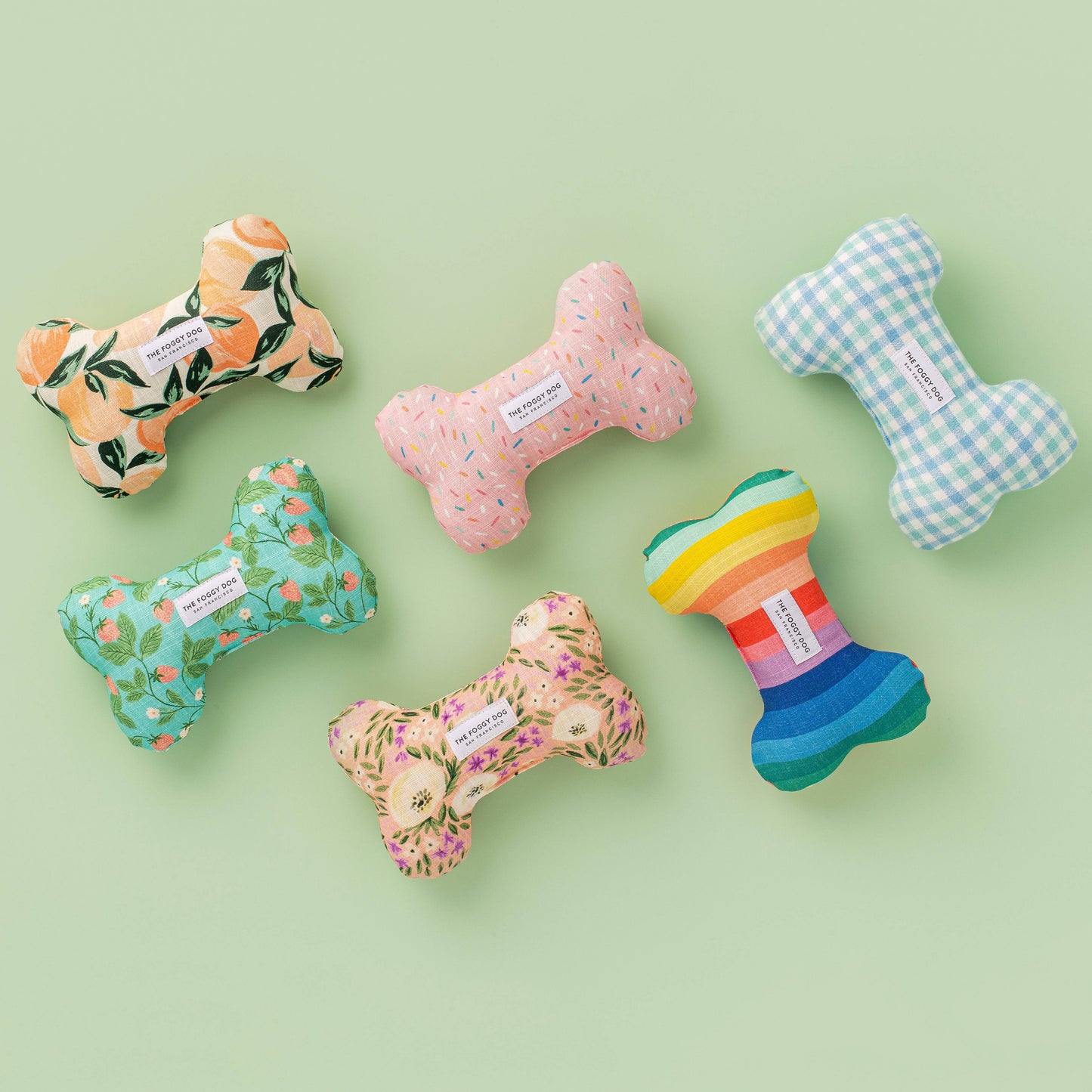 Over the Rainbow Dog Bone Squeaky Toy