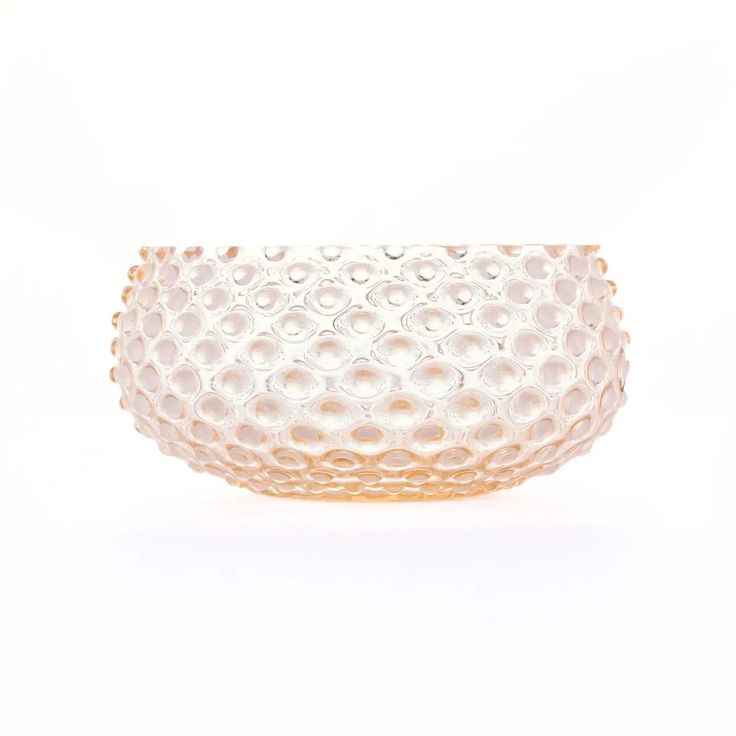 Large Handblown Hobnail Bowl - Apricot Chiffon