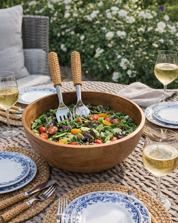 Basketweave Salad Server Set