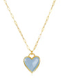 Blue Jade Framed Heart Necklace