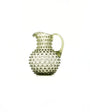 Handblown Hobnail Creamer - Moss Green