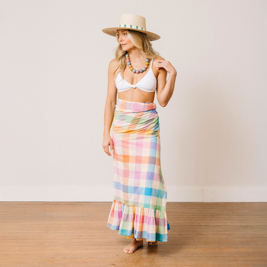 Rainbow Plaid Vienna Sarong