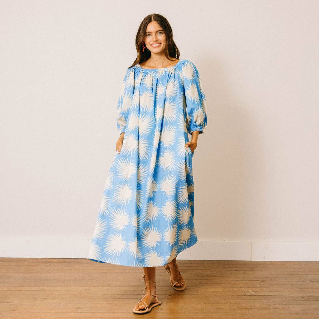 Blue Palm Geo Ace Dress