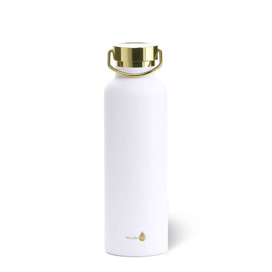 White + Gold Insulated Water Bottle