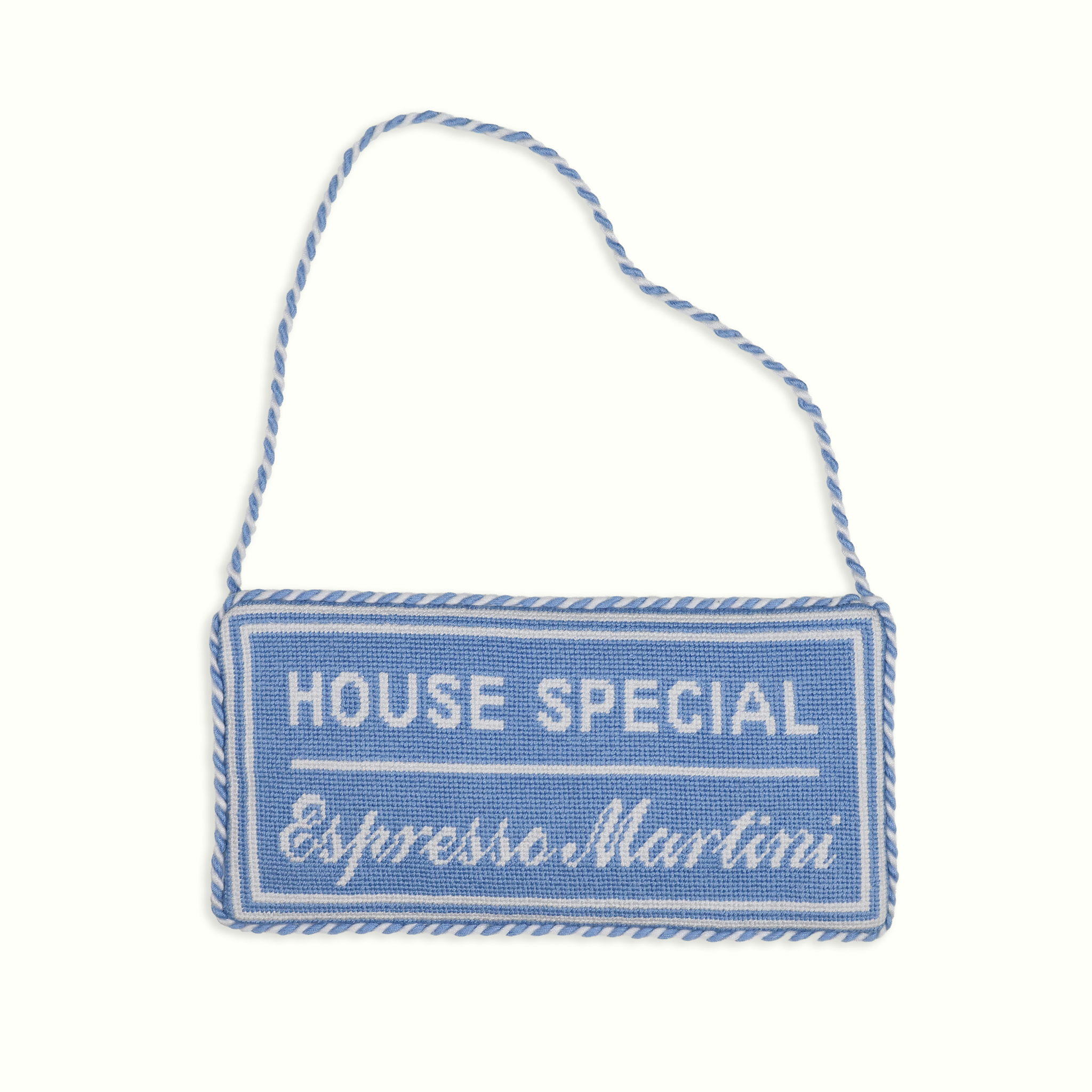 House Special Espresso Martini Needlepoint Door Hanger