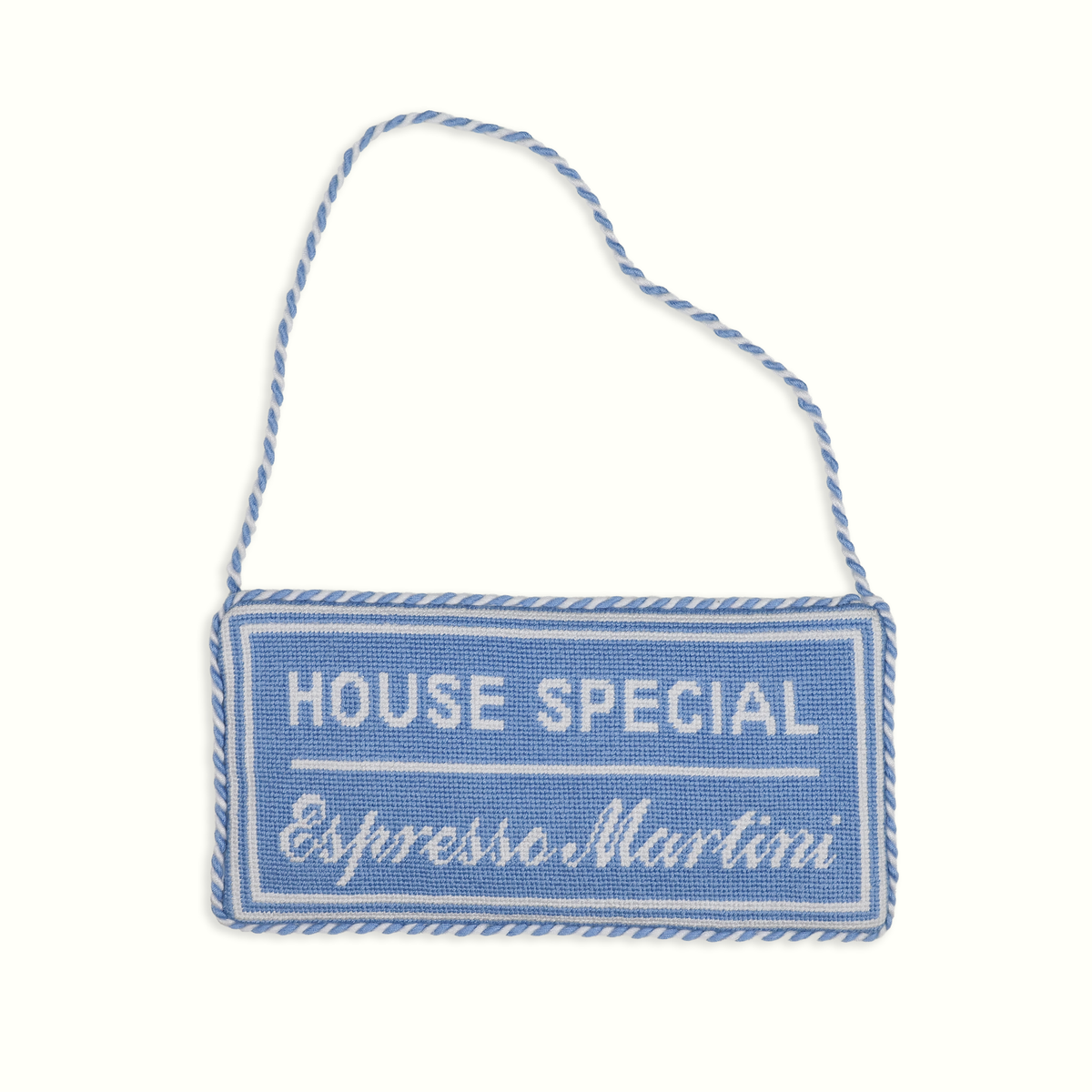 House Special Espresso Martini Needlepoint Door Hanger