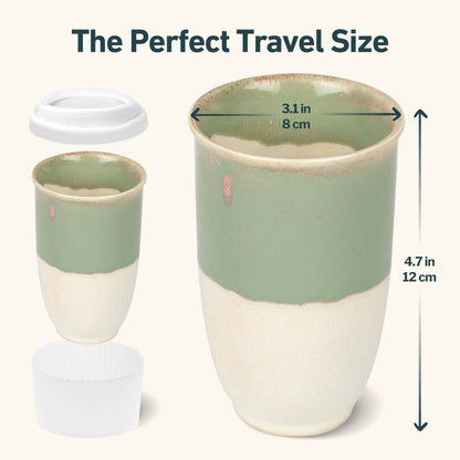 Sage Green Ceramic 12 Oz. Travel Mug