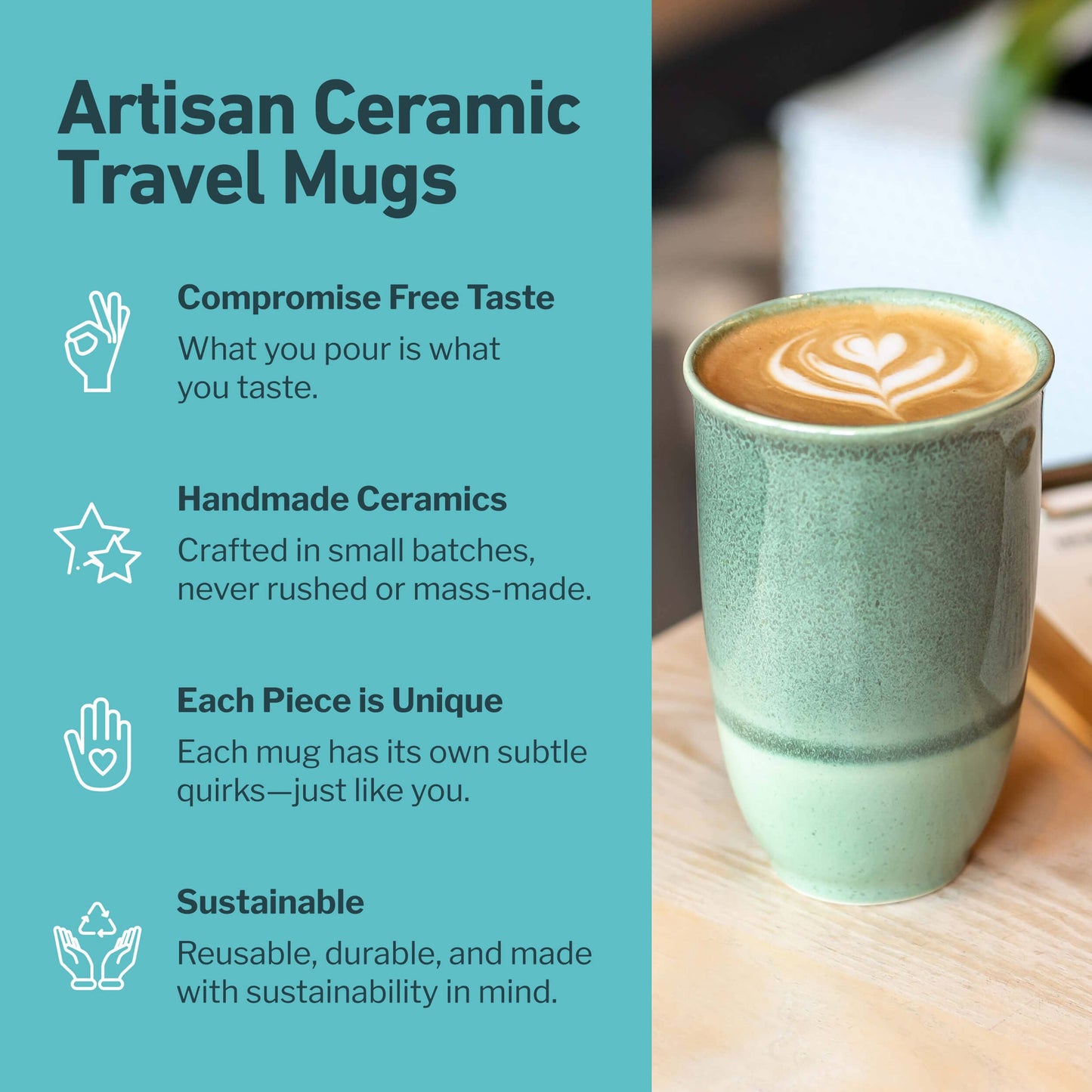 Emerald 12oz Ceramic Travel Mug