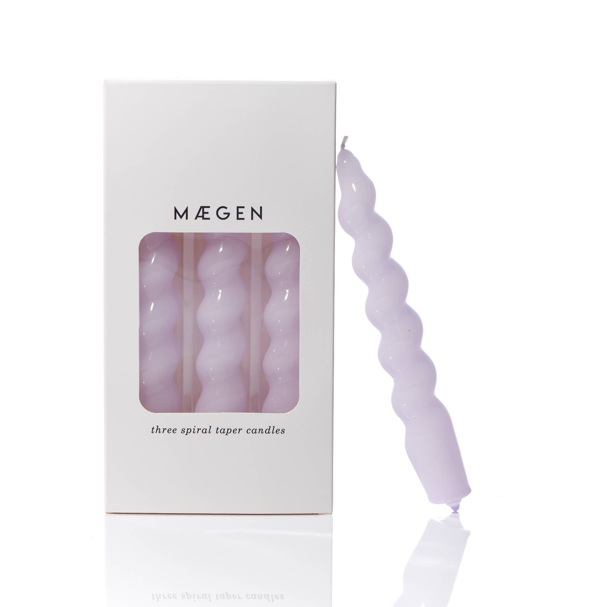 MÆGEN Spiral Taper Candles - White Lilac