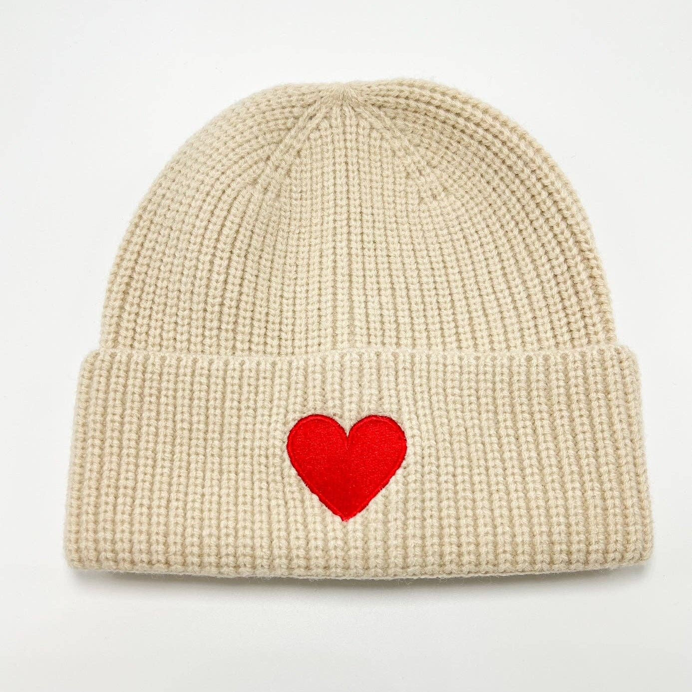 Signature Heart Beanie - Beige