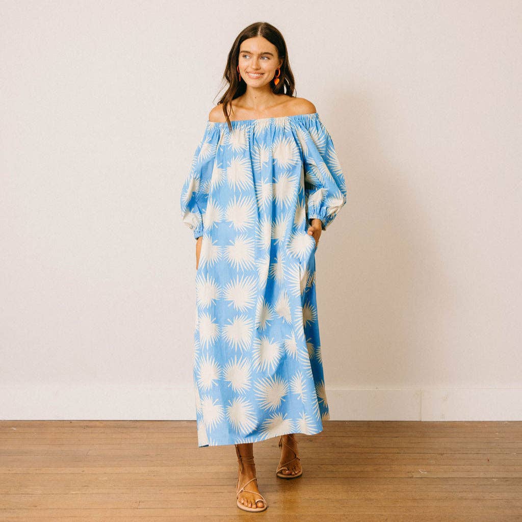 Blue Palm Geo Ace Dress