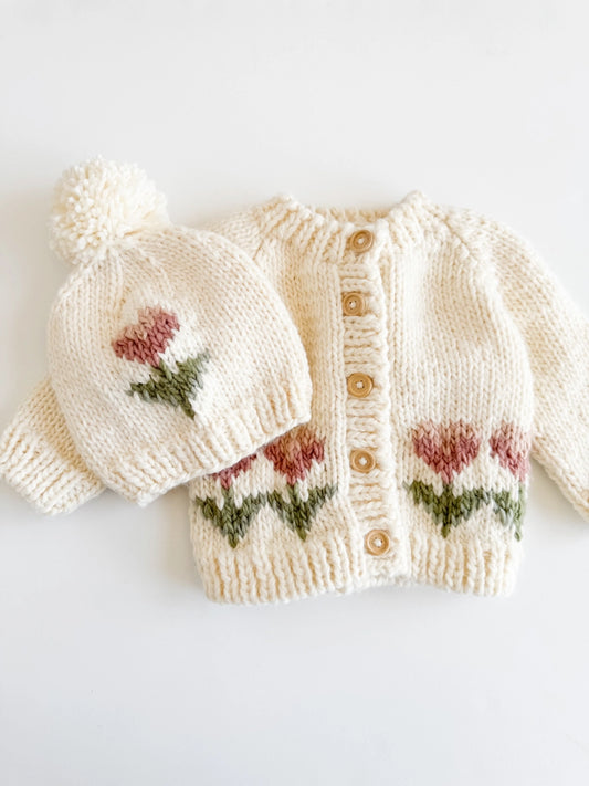 Tulip Flower Baby Cardigan