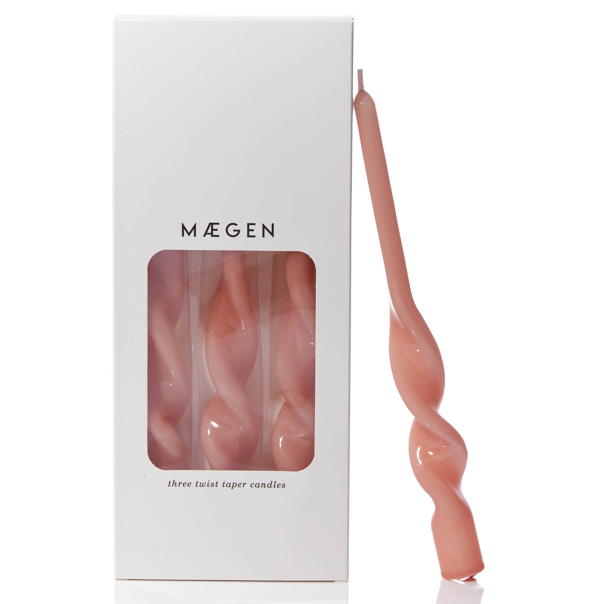 MÆGEN Twist Taper Candles - Plaster Pink