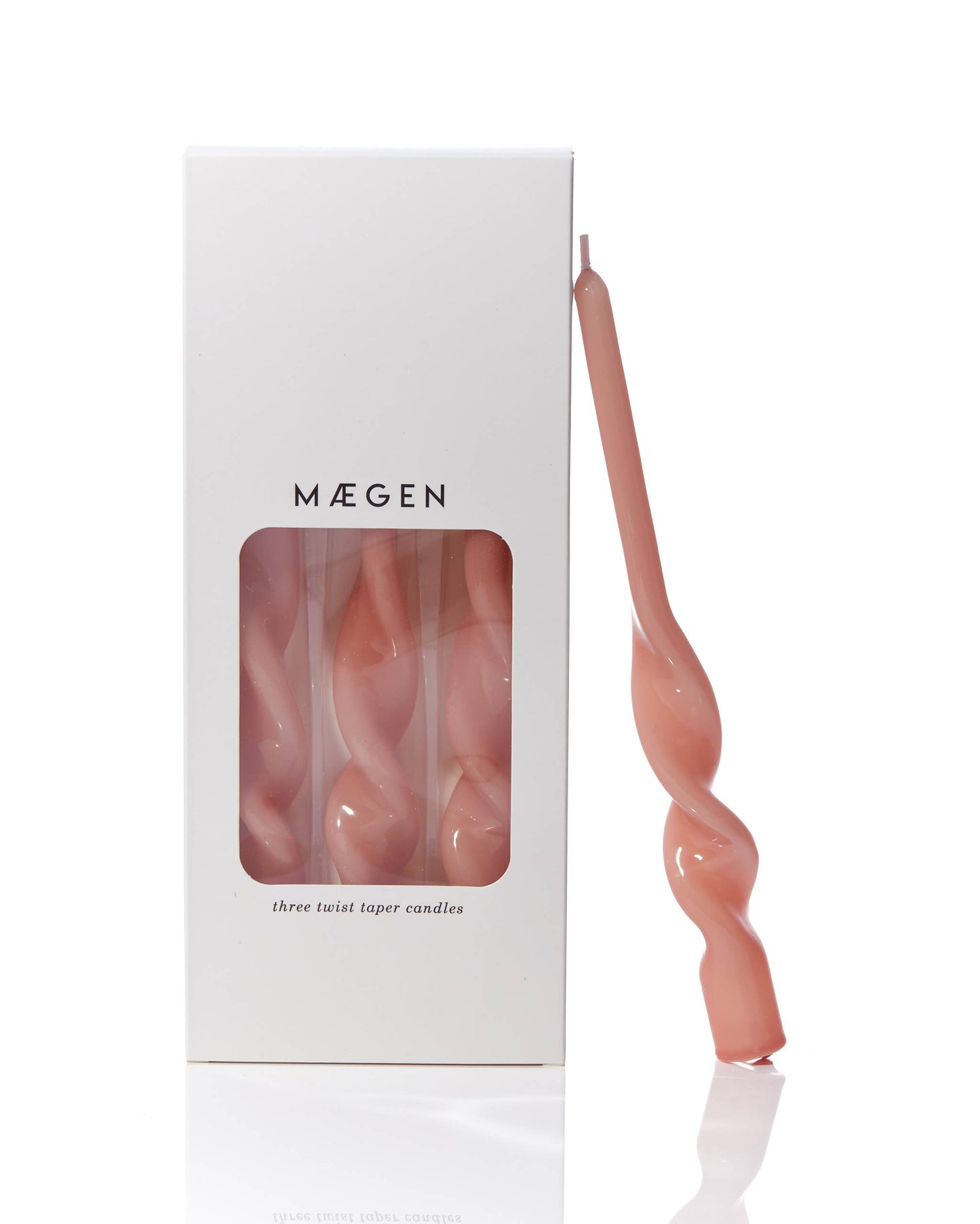 MÆGEN Twist Taper Candles - Plaster Pink