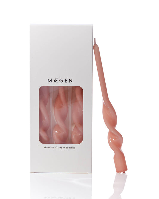 MÆGEN Twist Taper Candles - Plaster Pink