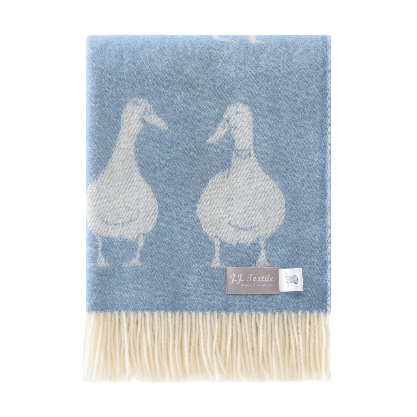Duck Blue Pure Wool Throw