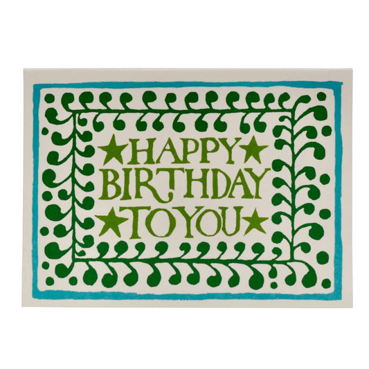 Happy Birthday Card With Comma Border