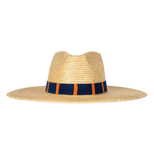 Orange & Navy Palm Hat