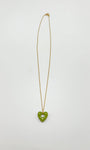 Signature Heart Necklace In Olive Green