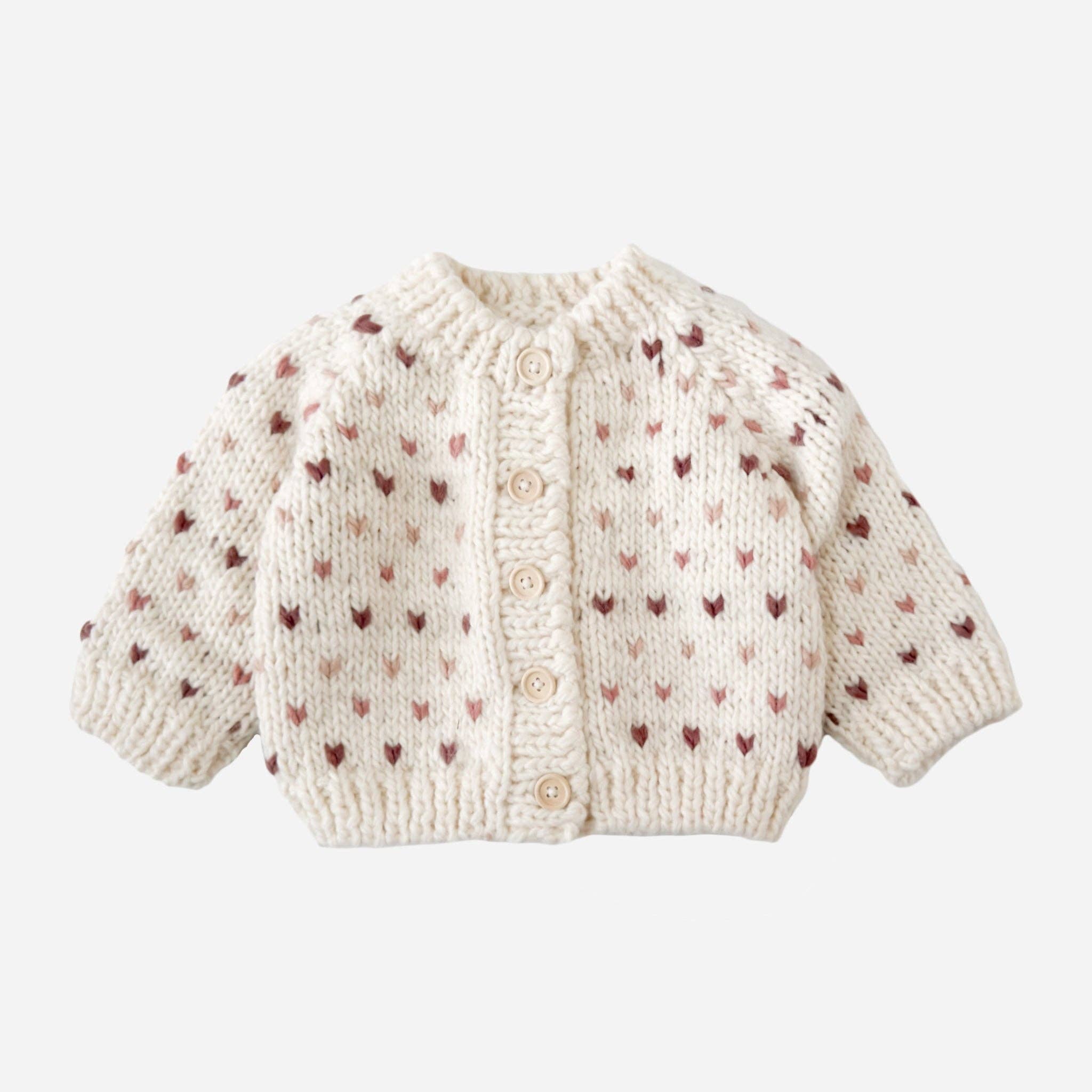 Mauve Hearts Sawyer Kids Cardigan