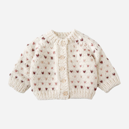 Mauve Hearts Sawyer Kids Cardigan