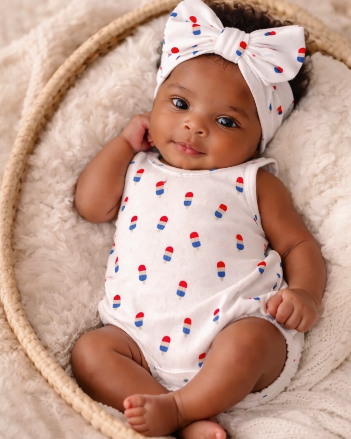 Popsicle Print Organic Pointelle Dune Bubble