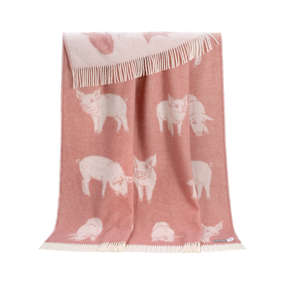 Piglet Pink Pure Wool Throw
