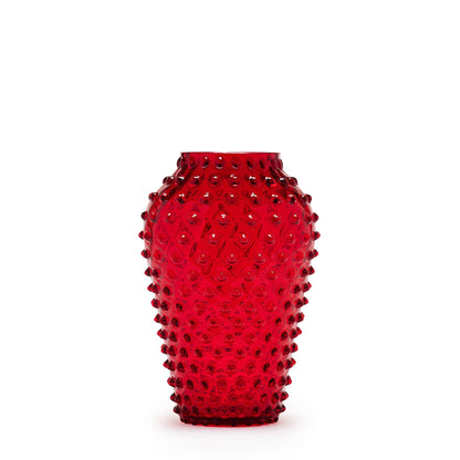 Holly Berries Hobnail Vase