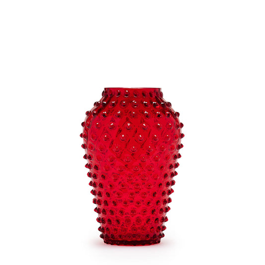 Holly Berries Hobnail Vase