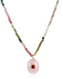 Tourmaline, Garnet & Rose Quartz Beaded Necklace