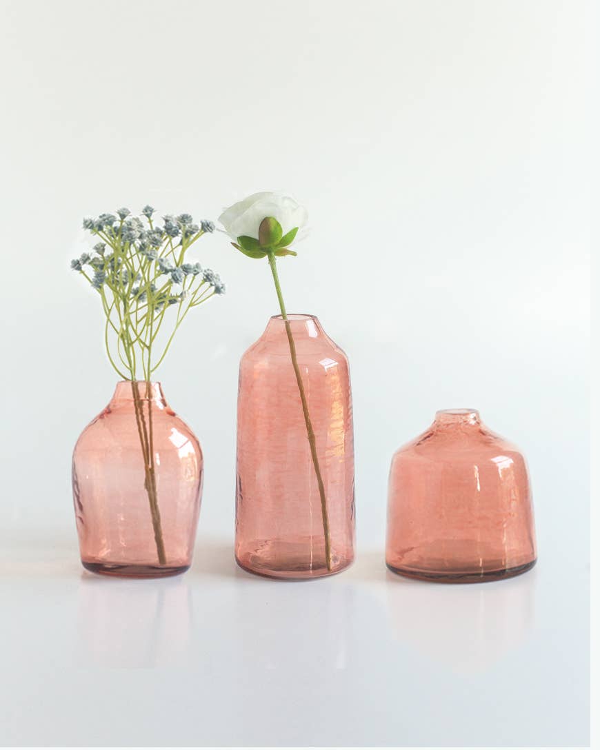 Bella Handblown Hammered Glass Bud Vase
