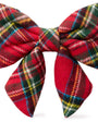 Tartan Plaid Flannel Christmas Lady Dog Bow