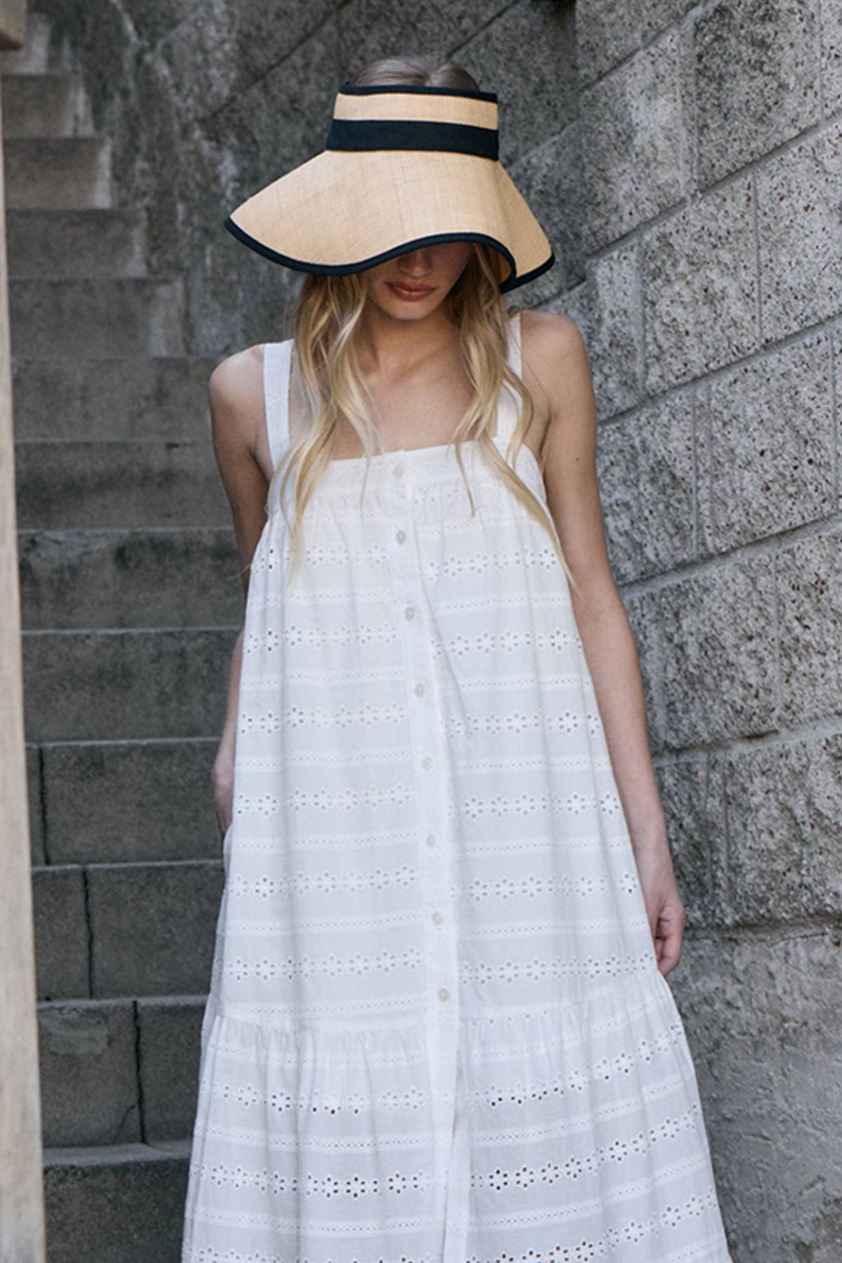 Tiered Eyelet Maxi Dress