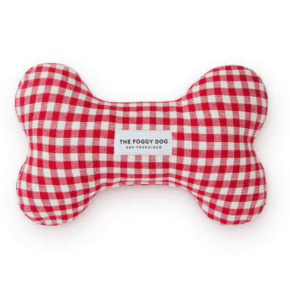 Red Gingham Dog Squeaky Toy