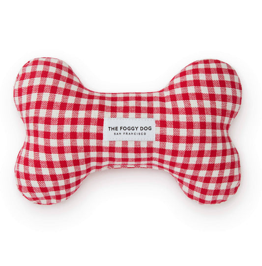 Red Gingham Dog Squeaky Toy