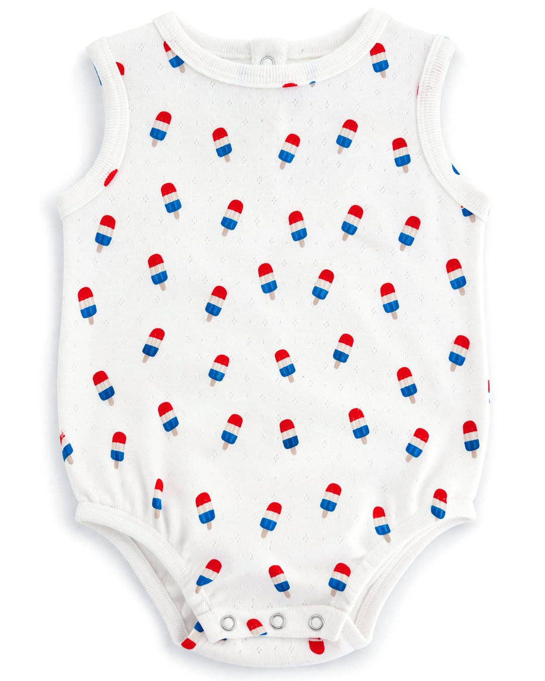 Popsicle Print Organic Pointelle Dune Bubble