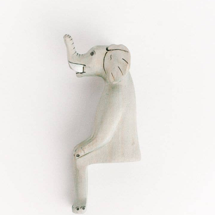 Shelf Sitting Wood Elephant